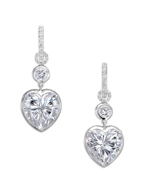 Anabela Chan large Heart Pendant hoop earrings Silver ACDD45ESWGWDL