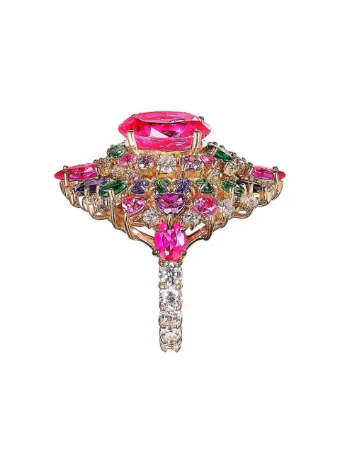 Anabela Chan 18K yellow gold vermeil Peacock Mirage sapphire ring Pink AC22TF02RSYGFS