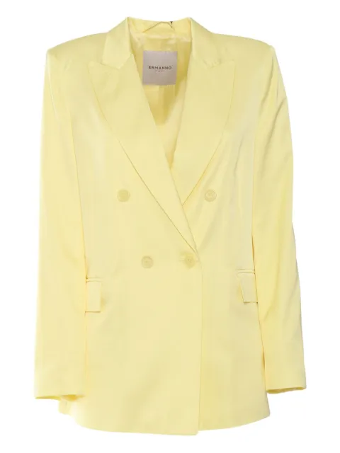ERMANNO FIRENZE peak-lapel double-breasted blazer Yellow 56TI023EL1