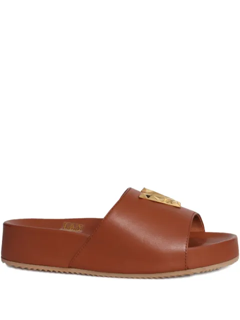 Via Roma 15 leather V-detail sandals Brown 4394