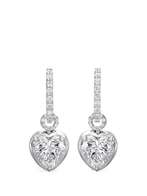Anabela Chan Heart Pendant hoop earrings Silver ACDD41ESWGWDM
