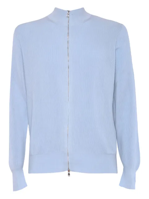Ballantyne ribbed zip-up cardigan Blue B2K03614CX6