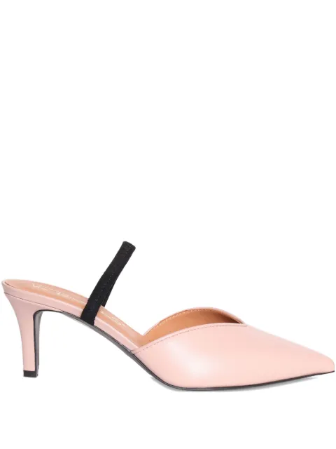 Via Roma 15 contrast-strap leather mules Pink 3529