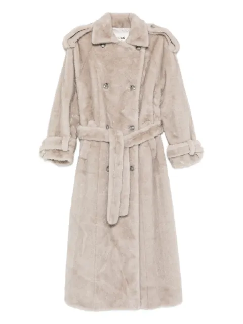 ducie Thalia double-breasted faux fur coat Neutrals THALIA