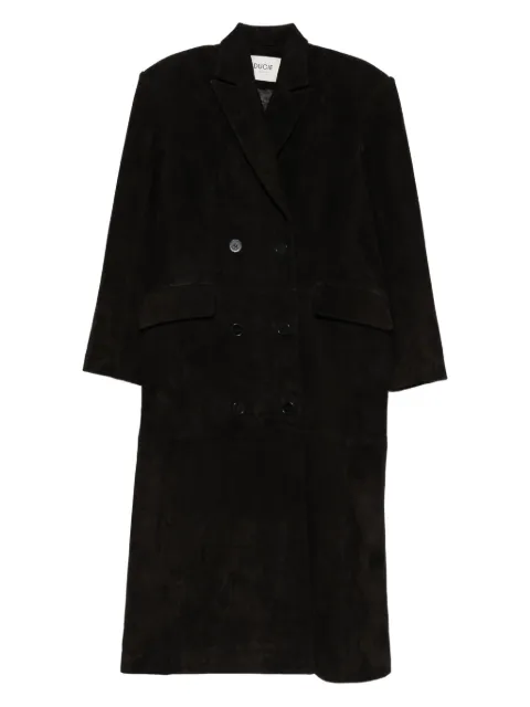 ducie Aggie double-breasted leather coat Black AGGIE