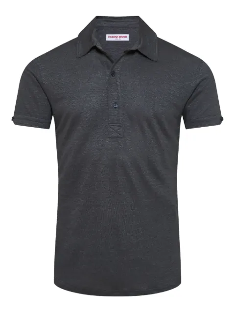 Orlebar Brown Sebastian linen short-sleeve polo shirt Grey 281179