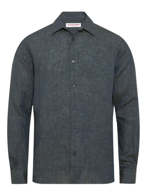 Orlebar Brown linen curved shirt Blue 281124