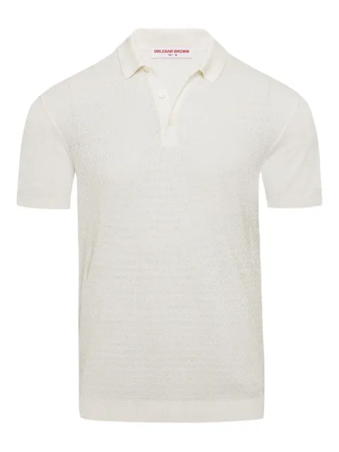 Orlebar Brown textured short-sleeve polo shirt White 281114