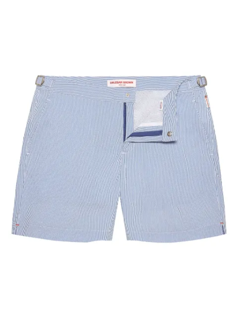 Orlebar Brown Bulldog stripe seersucker swim shorts Blue 281175