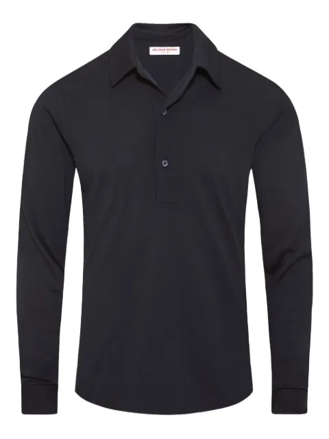Orlebar Brown long-sleeve merino wool polo shirt Blue 281101