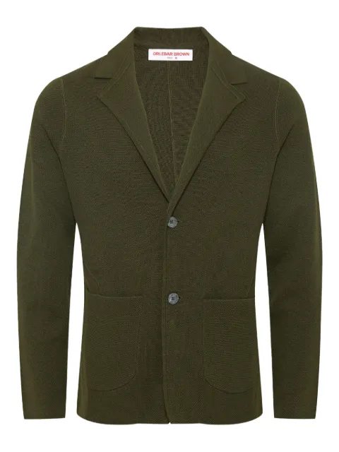 Orlebar Brown Rainer pique wool jacket Green 281188