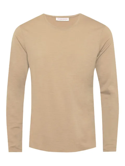 Orlebar Brown OB-T long-sleeve merino-wool T-shirt Brown 281130