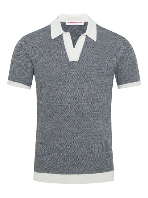 Orlebar Brown contrast-band short-sleeve polo shirt Grey 281109