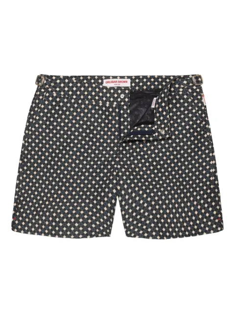 Orlebar Brown Bulldog geometric-pattern swim shorts Black 281092