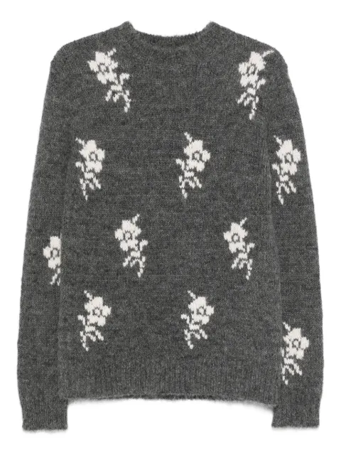 Jil Sander floral-pattern crew-neck sweater Grey J02GP0240J14786