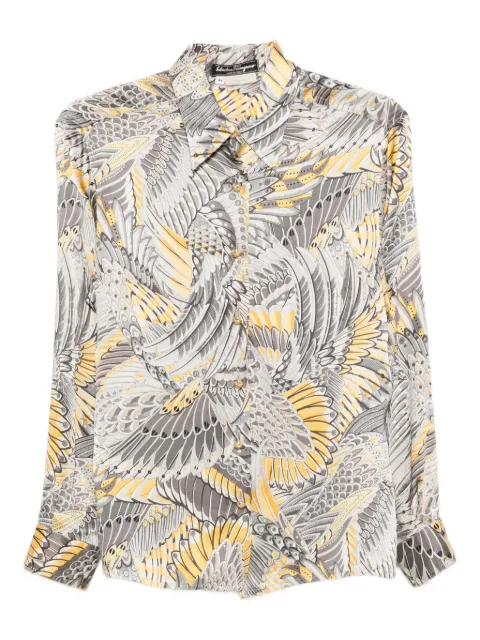 Ferragamo Pre-Owned 1980s wing silk shirt Grey SF350PM