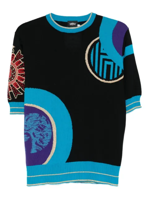 Versace Pre-Owned 2000s geometric-floral T-shirt Black VE250PO