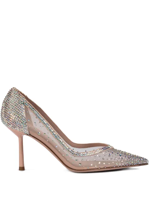 Le Silla 90mm Nicole crystal-embellished mesh pumps Grey 4191E080BXPPKAB