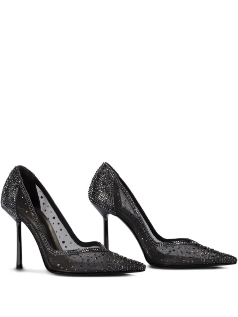 Le Silla 100mm Nicole crystal-embellished mesh pumps Grey 4191E090BXPPWAS