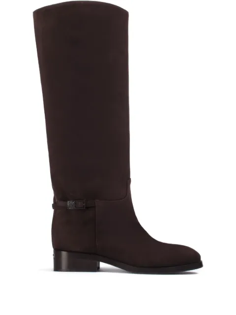 Le Silla Charlotte suede buckle-detail boots Brown 7151E030MCPPPOW