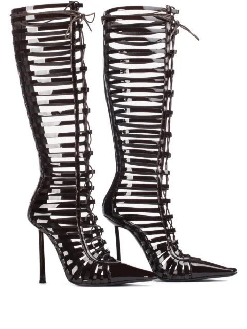 Le Silla 120mm lace-up cage boots Black 4321E100BXPPKAB