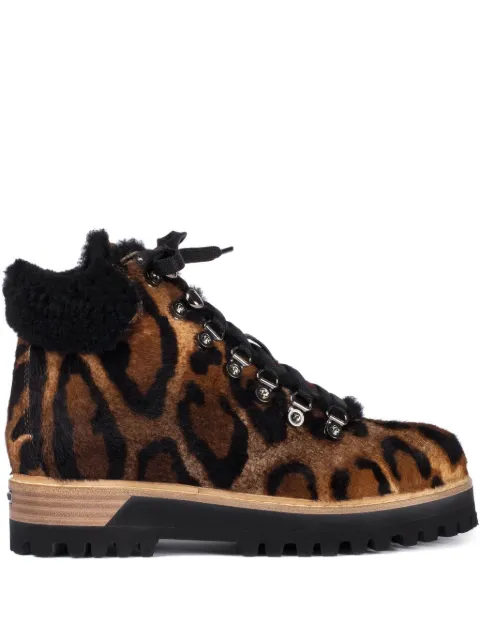 Le Silla St. Moritz leopard-print trekking boots Brown 7525P040M1MMTAR