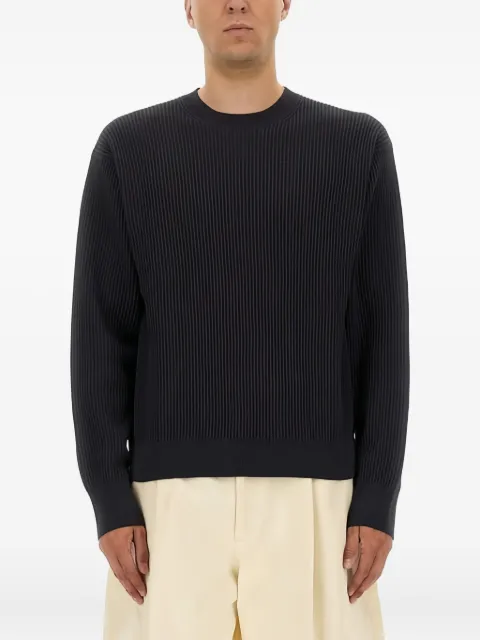 Studio Nicholson ribbed crewneck sweater Blue ARDASNM1386PEWTER