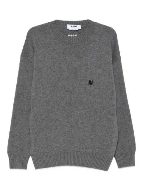 MSGM logo-embroidered wool sweater Grey 3940MM206257596