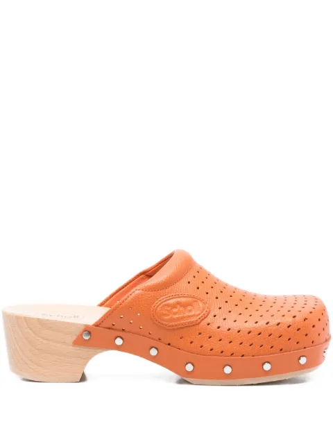 Balenciaga x Scholl 40mm perforated leather clogs Orange 827403WB260