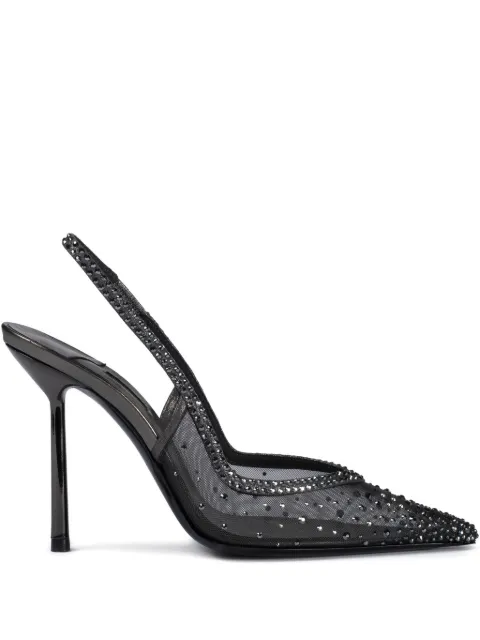 Le Silla 100mm Nicole crystal-embellished slingback pumps Grey 4247D090BXPPWAS