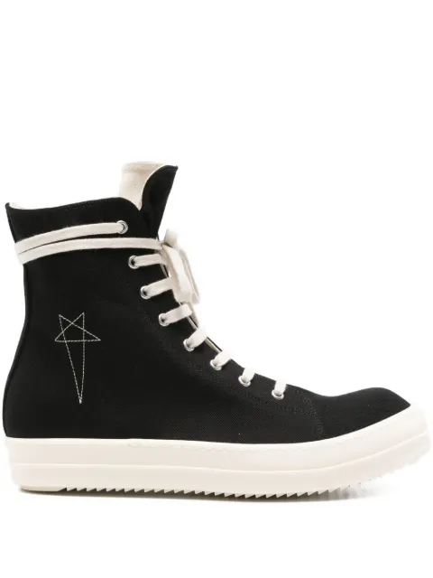 Rick Owens DRKSHDW star-embroidered zip-fastening sneakers Black DU02E7807DOEM8