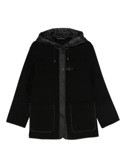 Fay hooded toggle-fastening coat Black NAW13513180