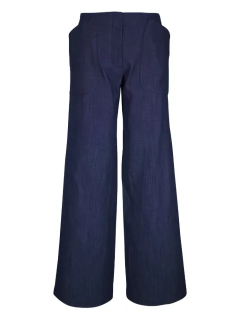 Zero + Maria Cornejo Eda patch-pocket trousers Blue B25RDN201