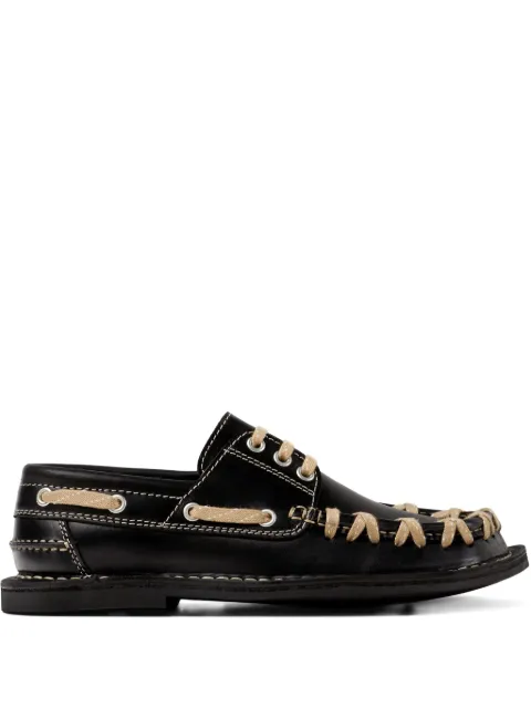 CamperLab Eki leather lace-up boat shoes Black A500040002