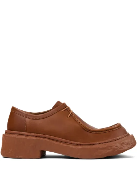 CamperLab lace-up leather platform shoes Brown A500019012