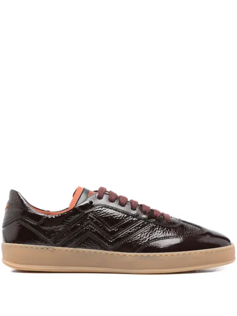 Missoni patent-leather zigzag sneakers Brown MWL029