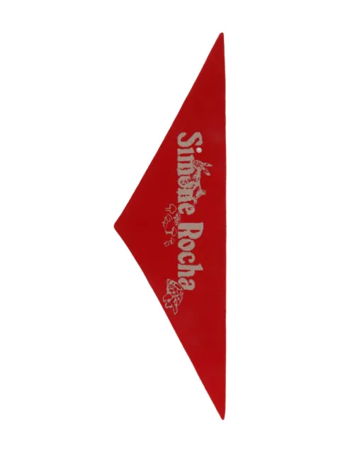 Simone Rocha pearl-embellished logo scarf Red KIMK3WD0669MERINOCASHMEREREDOAT