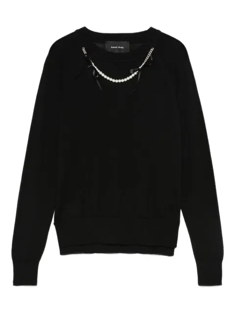 Simone Rocha pearl-embellished sweater Black KMK22B0647FINEKNITBLACKPEARL