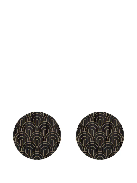 HestiaLiving Deco pattern round tablemats (set of two) Black MONPRITABNOIRXLS2