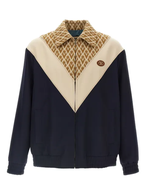 Valentino Garavani tout la V print wool sport jacket Blue VCIQ20AK6