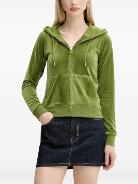 Juicy Couture velour zip-up hoodie Green JCAP176G