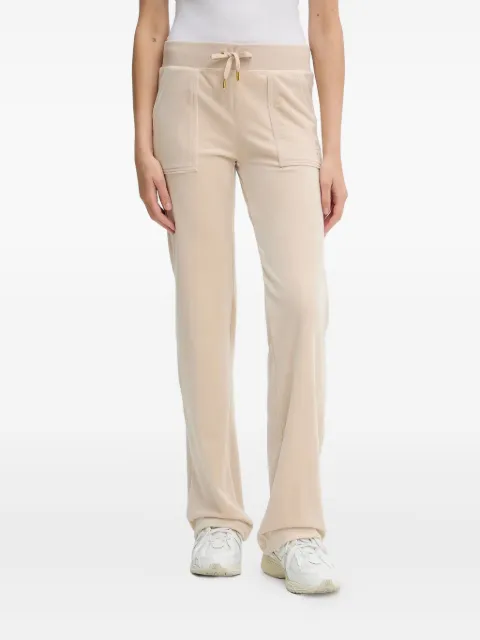 Juicy Couture patch-pocket velour track pants Neutrals JCAP180G