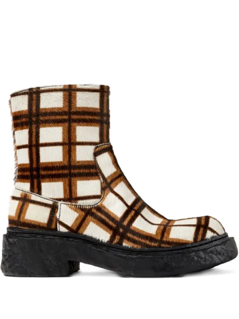 CamperLab Vamonos checked zip boots White A700012017