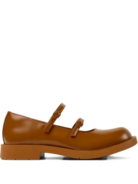 CamperLab 1978 double-buckle leather flat pumps A500033005
