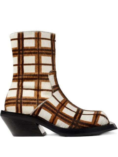 CamperLab Quetal checked ankle boots White A700021003
