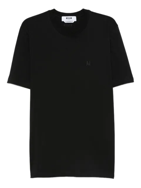 MSGM logo-embroidered cotton T-shirt Black 3940MM125257798