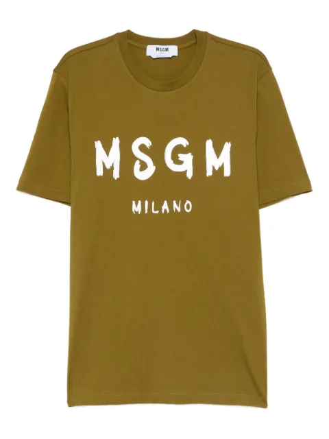 MSGM logo-print T-shirt Green 3940MM510257798