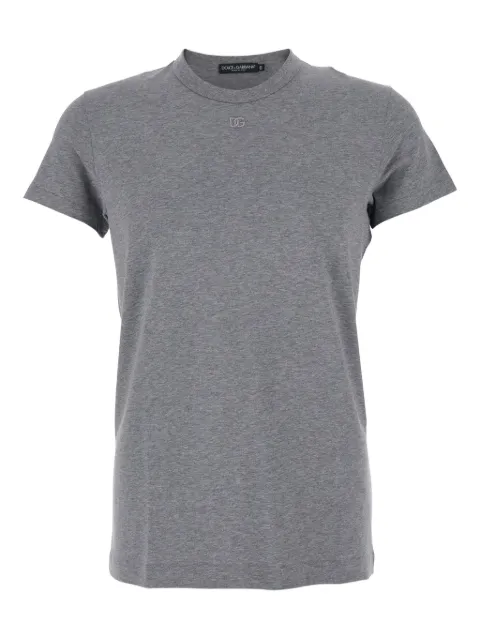 Dolce & Gabbana crew-neck logo-embroidered T-shirt Grey G8SX0ZG7PIY
