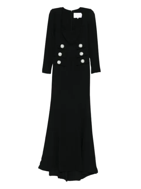 Costarellos button-embellished maxi dress Black PF2560