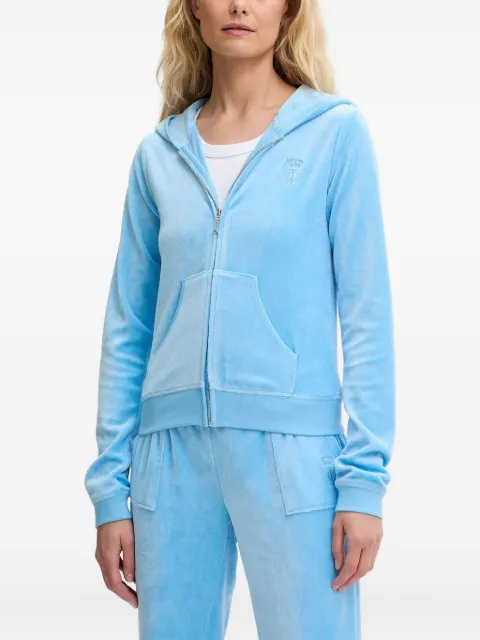 Juicy Couture embroidered-logo zip-up hoodie Blue JCSEBJ007